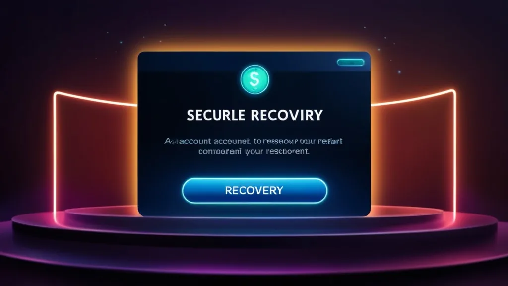 Casino login error screen with a recovery prompt in a dark setting