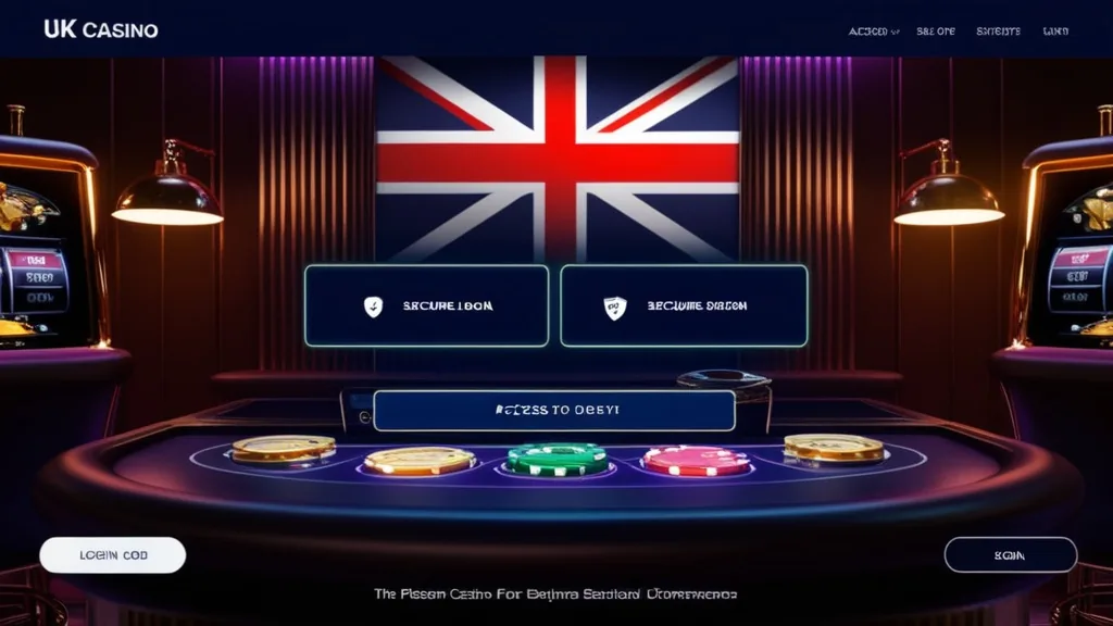 UK-themed casino login screen with secure regional access cues