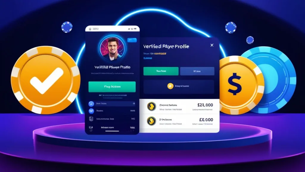 Verified casino account dashboard with a security checkmark